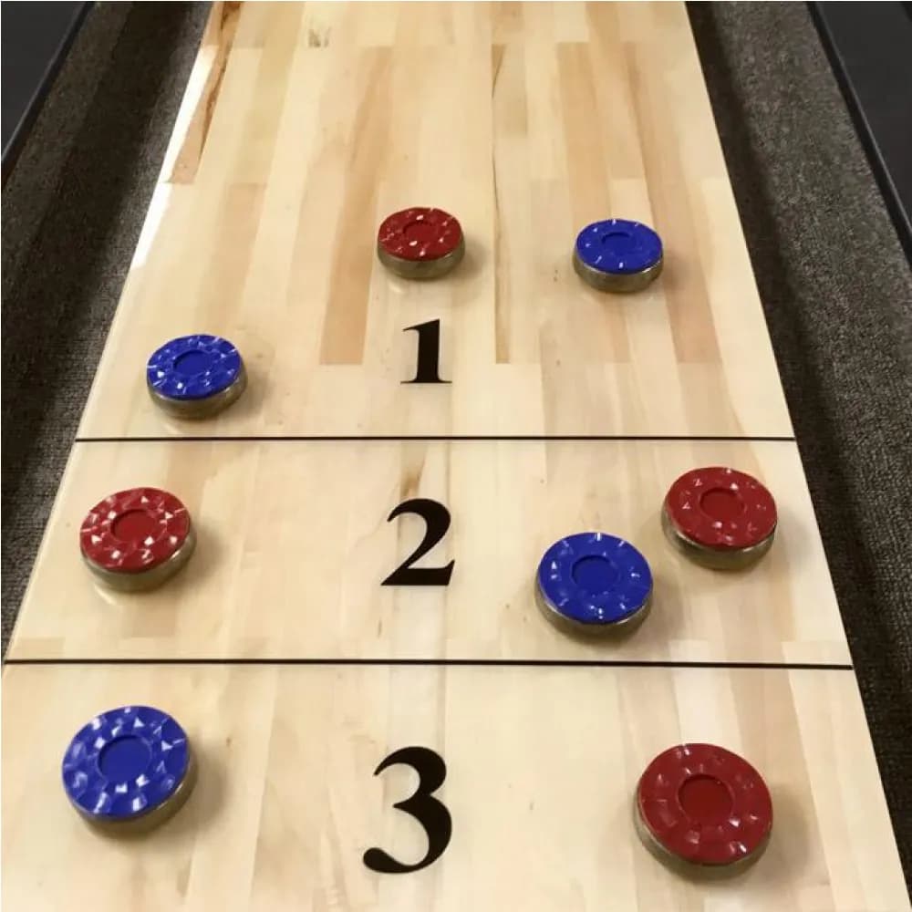 9 Foot Walnut Finish Majestic Shuffleboard — commercial gaming tables supplied nationwide