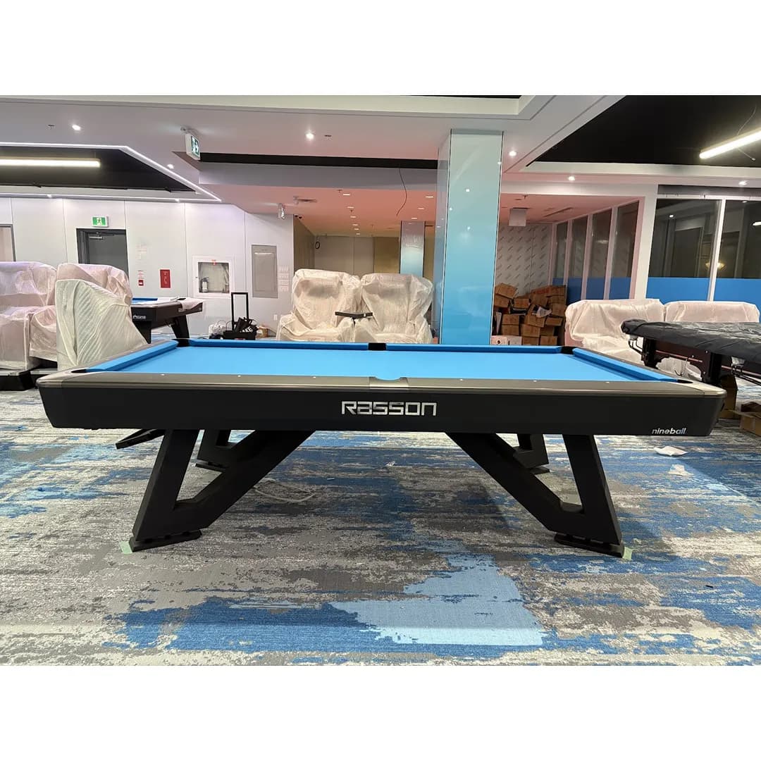 9’ Rasson Wolf Professional Competition Pool Table - Black — commercial game-room equipment, US-wide supply and service