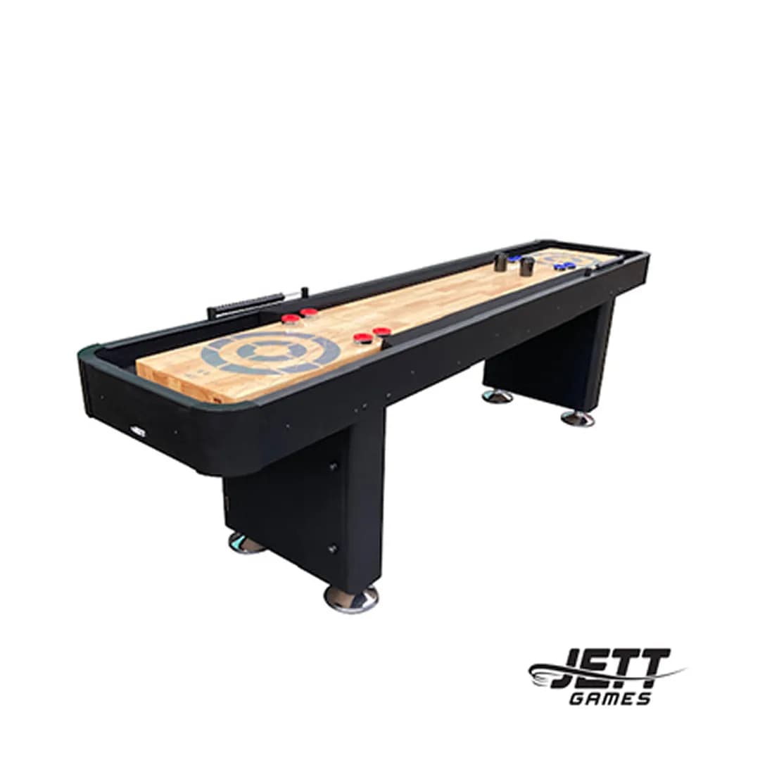 Jett 12 Foot Shuffleboard Table with Bumpers — commercial gaming tables supplied nationwide