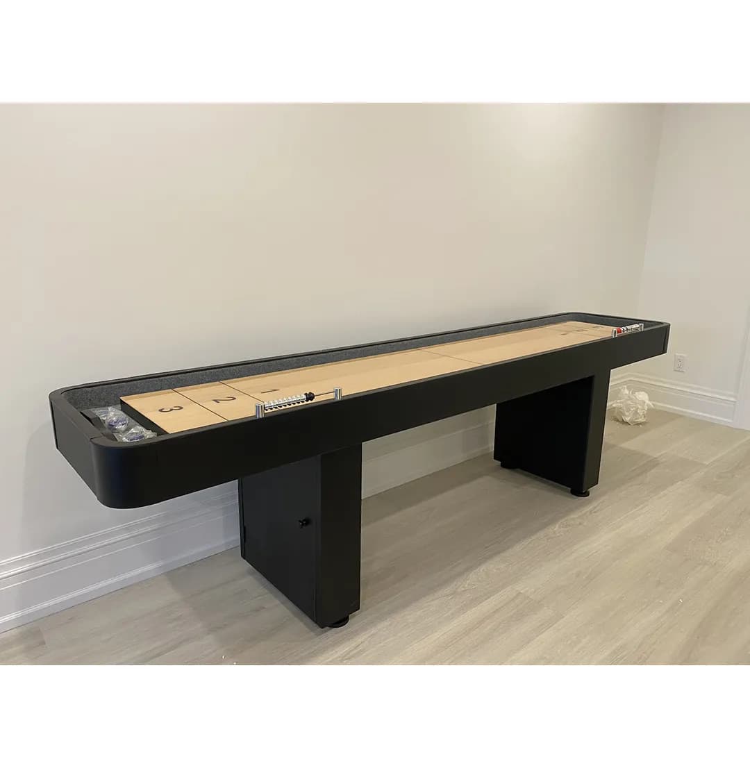 Jett 9 Foot Shuffleboard Table with Bumpers — commercial gaming tables supplied nationwide