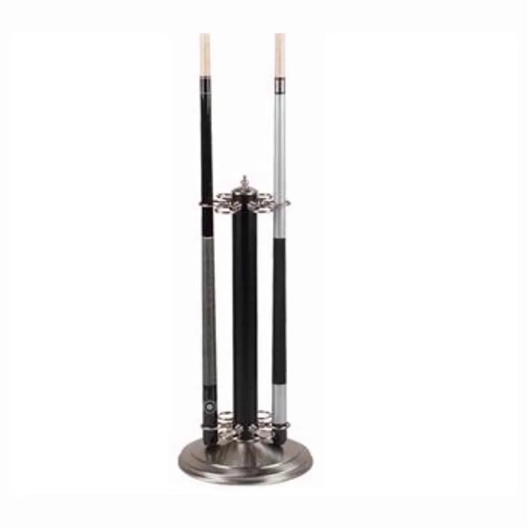 Metal Billiard Cue Stand, Black and Stainless — commercial gaming tables supplied nationwide