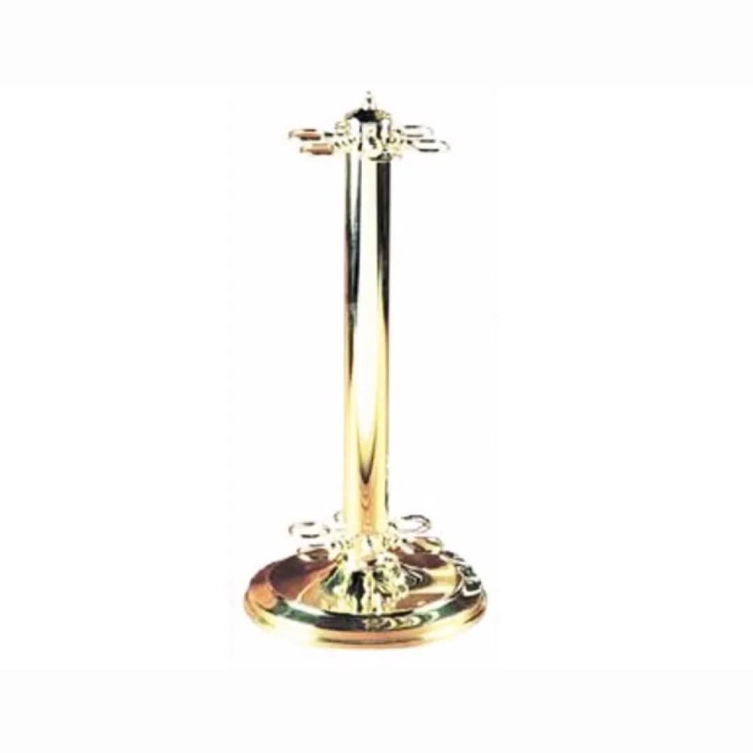 Metal Billiard Cue Stand, Polished Brass — commercial gaming tables supplied nationwide