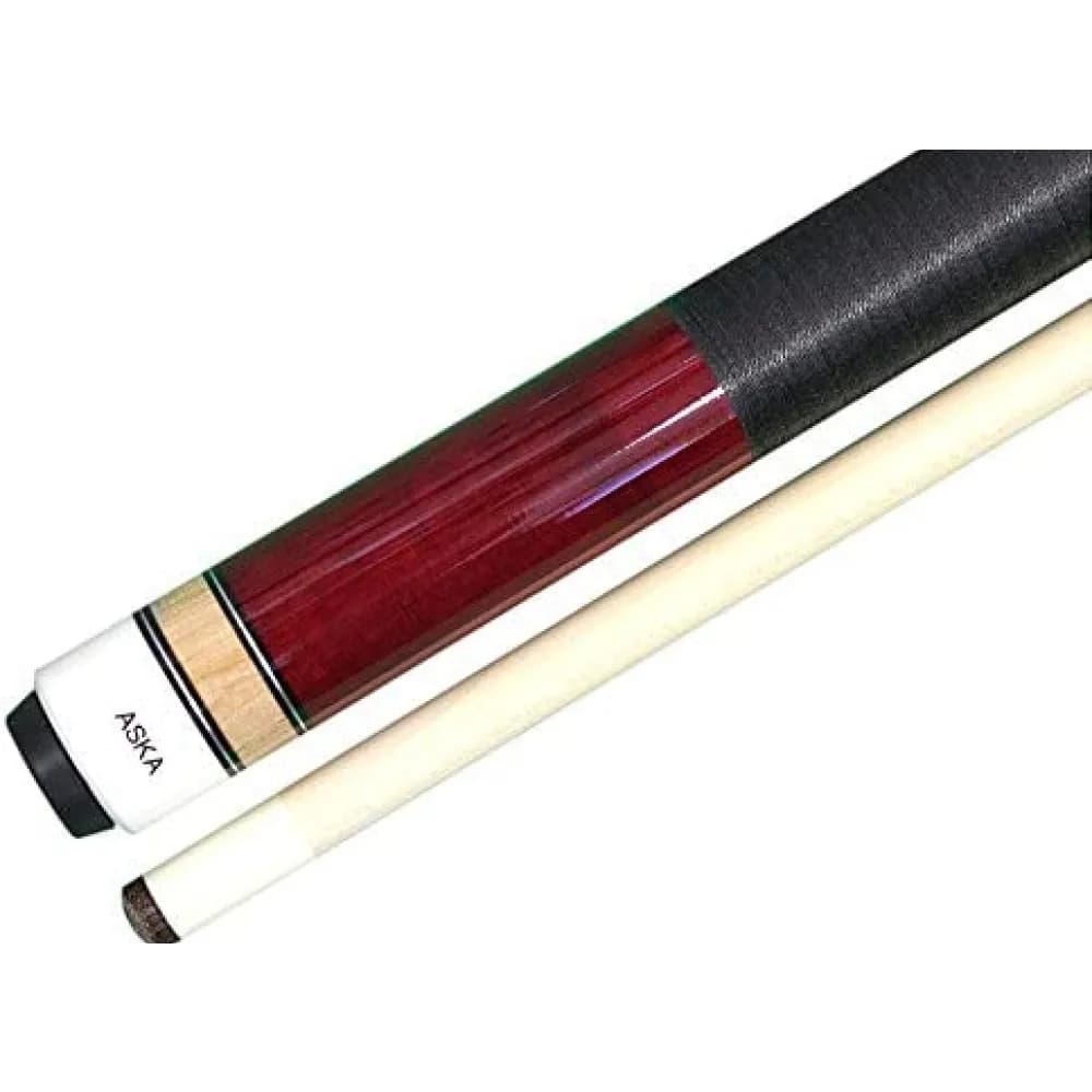 ASKA L2 2-Piece Red Pool Cue Stick, 58-inches Hard Rock Canadian Maple, 13mm Hard Tip — commercial gaming tables supplied nationwide