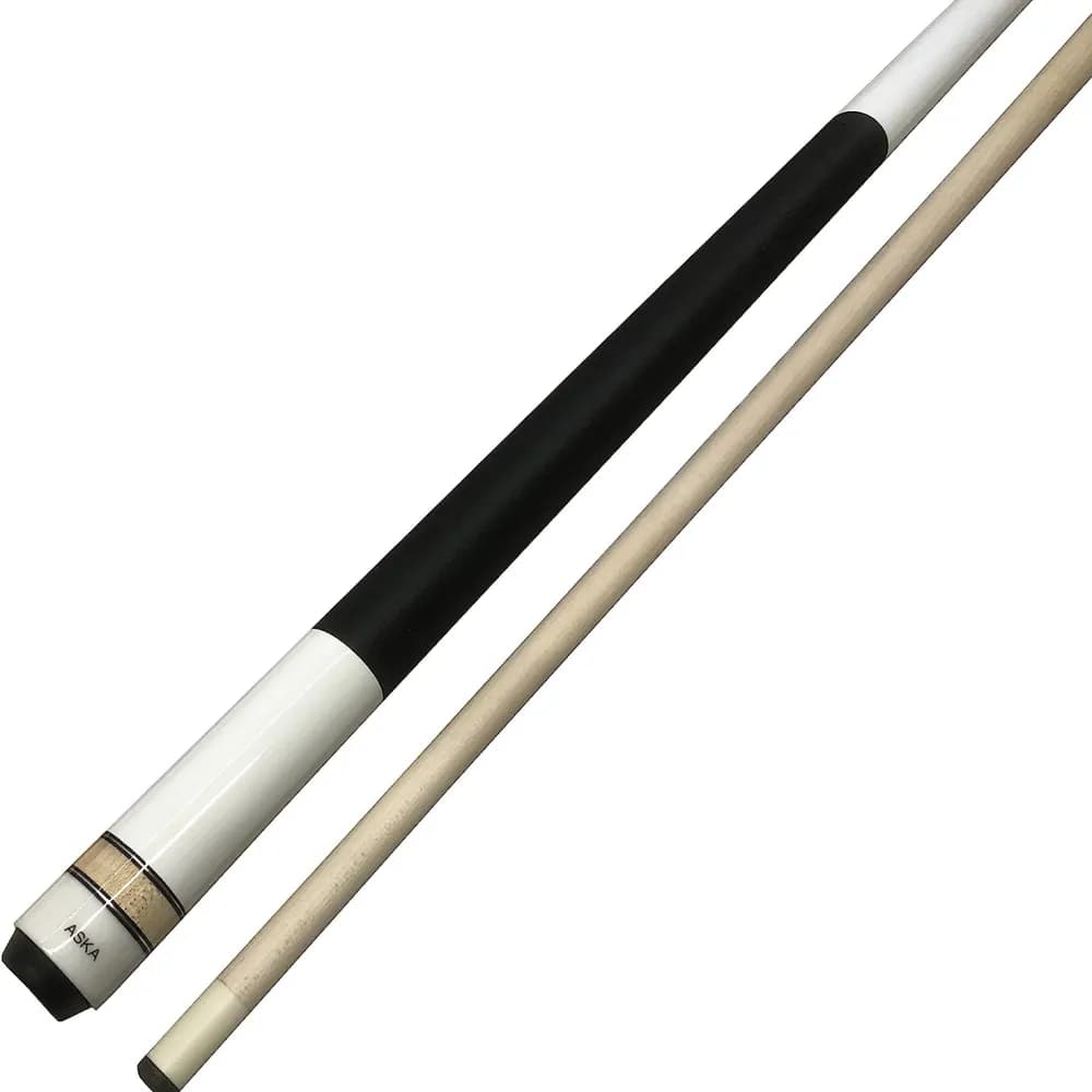 ASKA L2 2-Piece White Pool Cue Stick, 58-inches Hard Rock Canadian Maple, 13mm Hard Tip — commercial gaming tables supplied nationwide